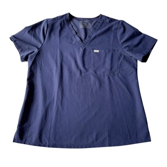 FIGS Woman's Sz XXL Catarina Navy Blue Scrub Top Pocket - Picture 8 of 9